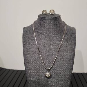 Brighton Necklace and Jeweled Pendant With Earrings